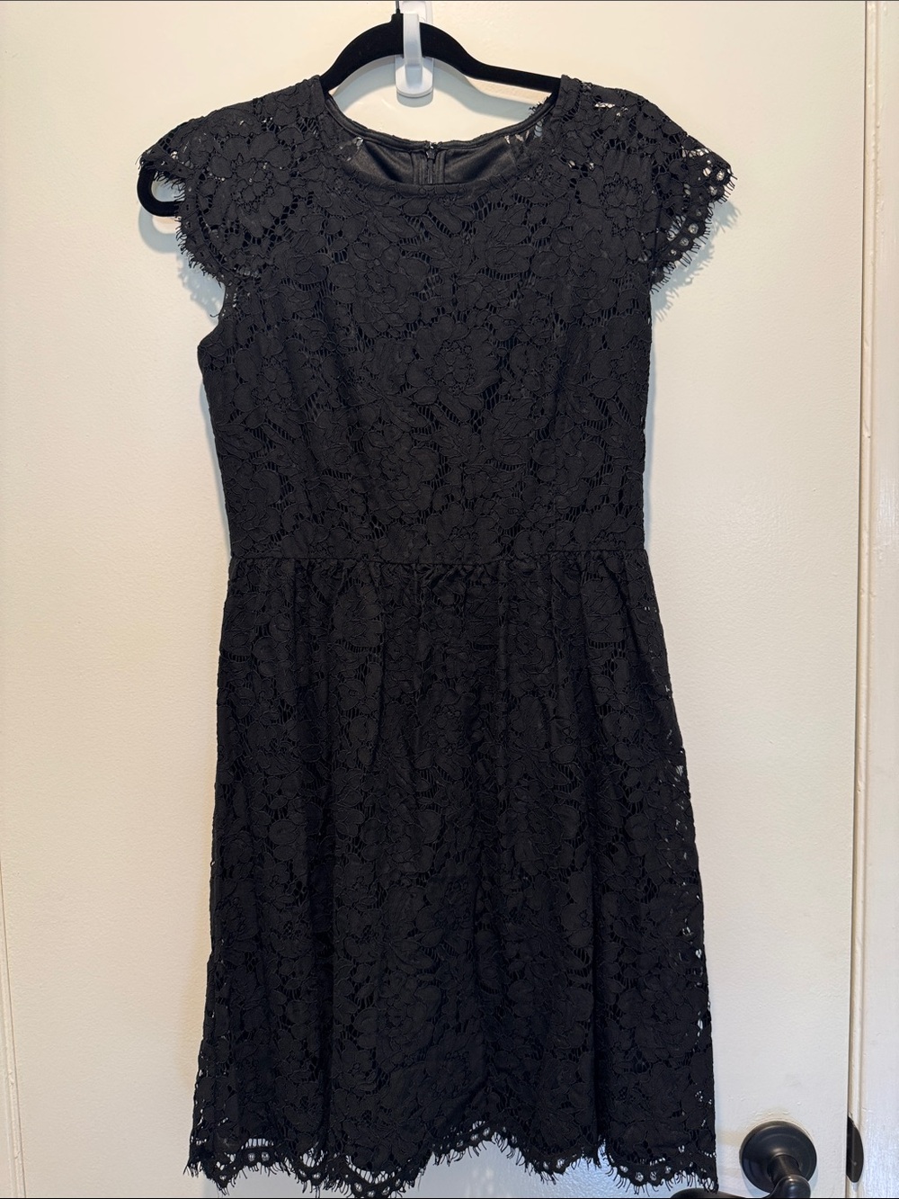 Kensie Black Lace Cap-Sleeve Dress